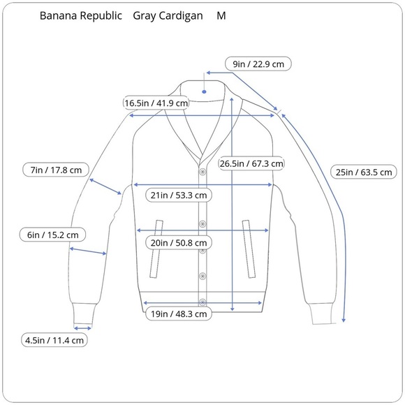 Banana Republic Gray Cotton Knit Sweater Jacket Cardigan Pockets Medium M - Picture 15 of 16